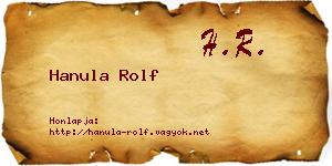 Hanula Rolf névjegykártya